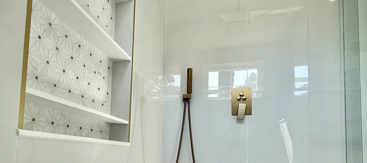 Custom luxury shower tile installation by Precision Tile serving Fairfield CT