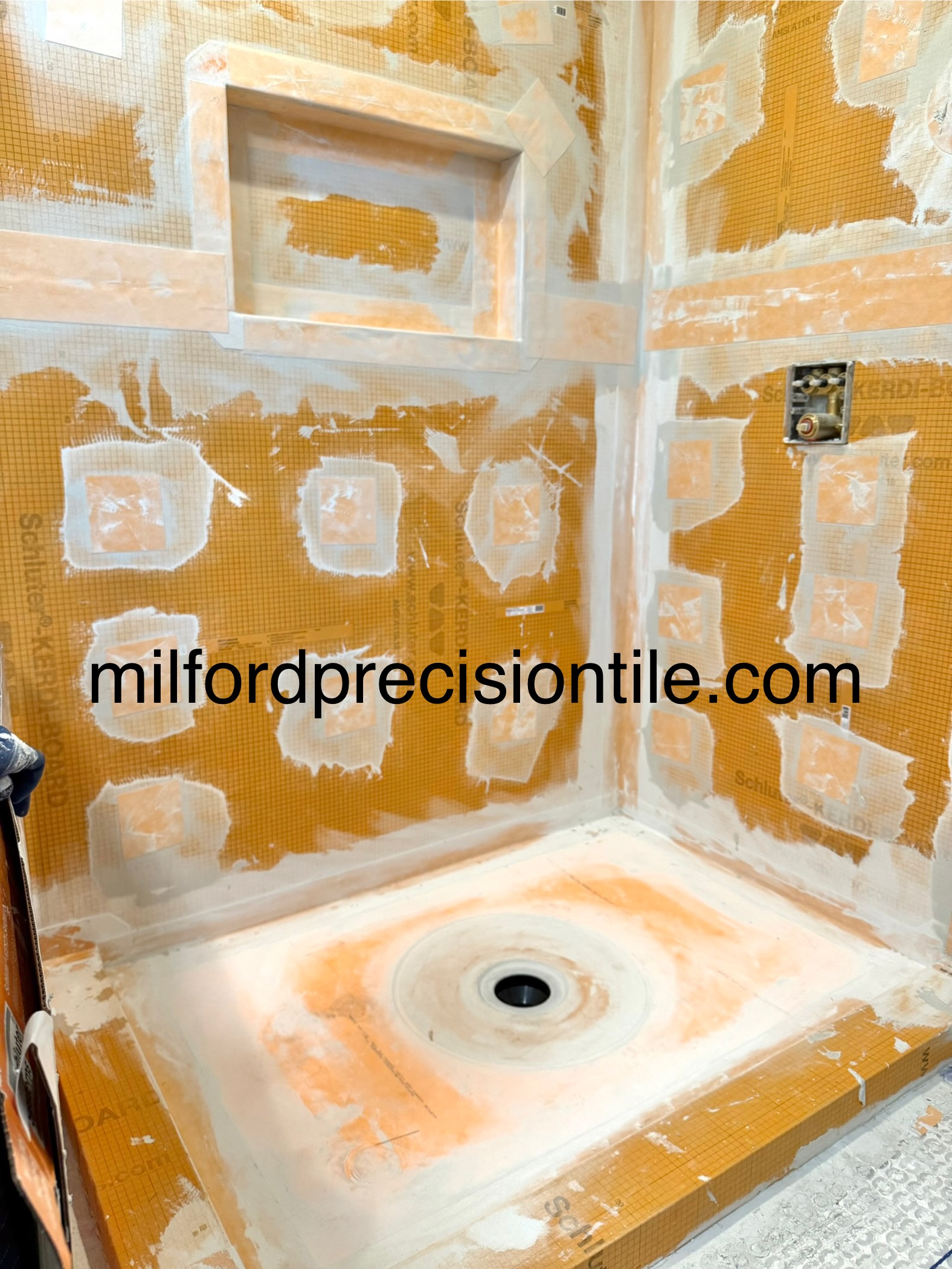 Custom shower tile installation by Precision Tile Connecticut